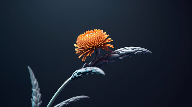 orange flower on black HD 8K wallpaper Stock Photographic Image