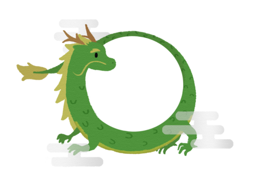 龍のフォトフレーム　年賀状テンプレート（横・背景のみ）
