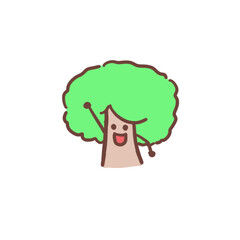 Playful Tree Cartoons: Charming Illustrations for Sale