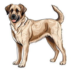 Expressive and Adorable: 2D Art Depicting the Affectionate Anatolian Shepherd Dog