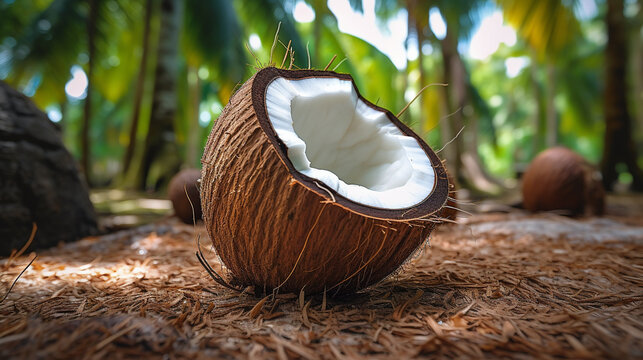 coconut on the beach HD 8K wallpaper Stock Photographic Image