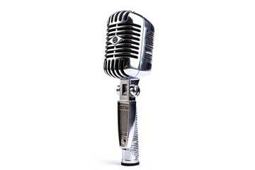 Fototapeta premium Vintage Microphone on white background
