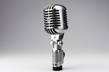 Fototapeta na wymiar Vintage Microphone on white background