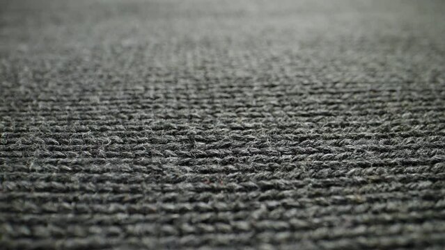 The structure of the fabric. Close-up of cotton linen. Dolly shot