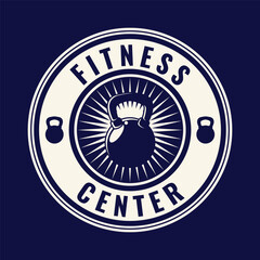 Set of Fitness Logo Retro Style. Good For Fitness Logo, Gym Logo. Dumbbell with chain. Template for sport icon, symbol, logo or other branding. Modern retro illustration.