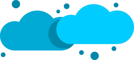 Blue cloud sky doodle icon PNG