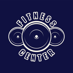 Set of Fitness Logo Retro Style. Good For Fitness Logo, Gym Logo. Dumbbell with chain. Template for sport icon, symbol, logo or other branding. Modern retro illustration.