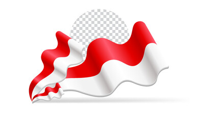 Indonesian flag waving, vector illustration