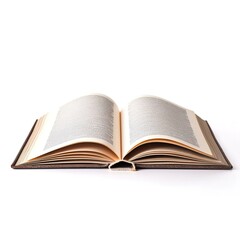 Opened book on white background
