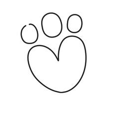 Paw cat animal foot line