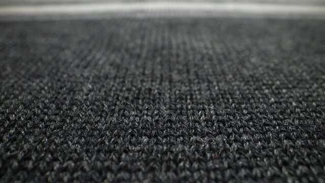 The structure of the fabric. Close-up of cotton linen. Dolly shot