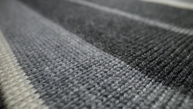 The structure of the fabric. Close-up of cotton linen. Dolly shot