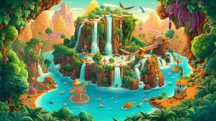 Tropical Oasis: Discover the Splendor of Summer in a Captivating 3D Vector Illustration