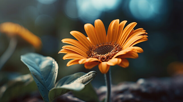 orange flower in the garden HD 8K wallpaper Stock Photographic Image