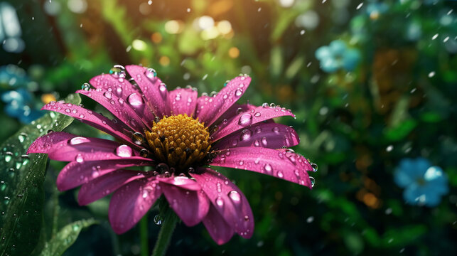 pink and white flower HD 8K wallpaper Stock Photographic Image