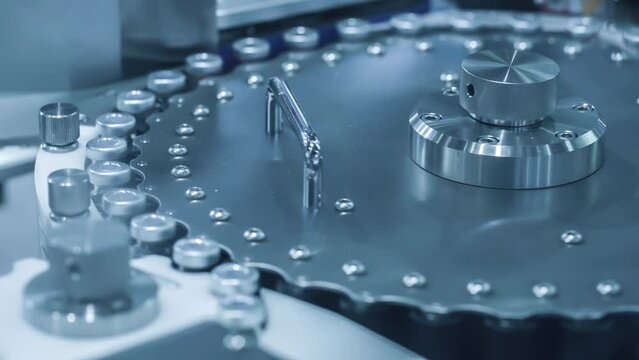 Industrial Conveyor Packing Machine On Pharmaceutical Manufacturing, Loopable.