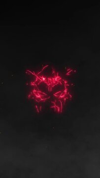 Super Sport Motorcycle silhouette animation with atmospheric smoke background, vertical video neon glow motorcycle club logo reveal motion graphic.