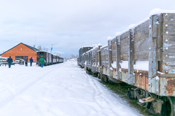 Naklejka premium train on station