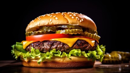 Food photography delicious burger Generative AI