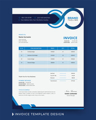 Fototapeta na wymiar Creative and modern business invoice design with price receipt, payment agreement, invoice bill, accounting and bill receipt template layout in vector