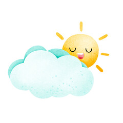 cute cloud and weather elements for kids