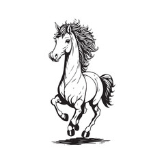 Naklejka na ściany i meble Adorable Imaginative Horse Doodle Illustration
