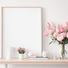 pink flowers in a vase on the table