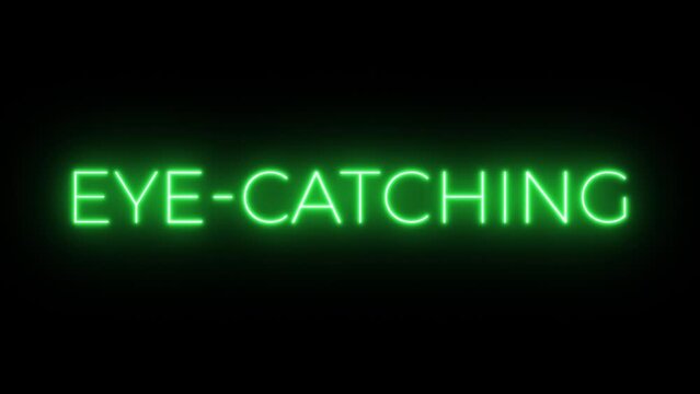 Flickering neon green glowing eye-catching text animated black background
