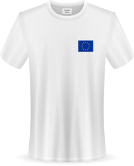 Fototapeta na wymiar T-shirt with EU flag