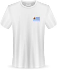Fototapeta na wymiar T-shirt with Uruguay flag