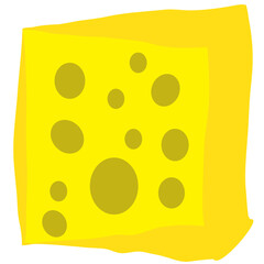 Cartoon illustration of a wedge of cheese