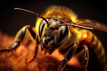 Extreme Macro Capturing the Intricate Details of a Honey Bee. AI
