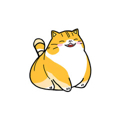 Chubby cat lover cute smile