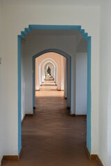 Detail of wall and corridor with many arches in Egypt hotel in Sharm el Sheikh