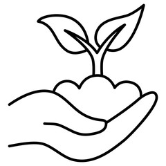 hand holding seed plant