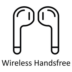 Wireless Hand free Vector   outline Icon Design illustration. Multimedia Symbol on White background EPS 10 File