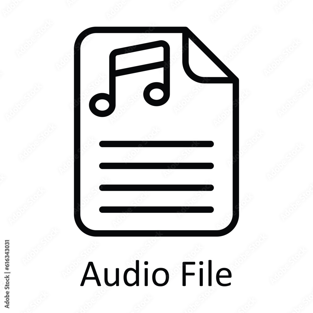 Poster audio file vector outline icon design illustration. multimedia symbol on white background eps 10 fil