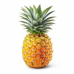 Photo of a ripe pineapple isolated on a white background