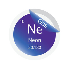 illustration of chemistry, The periodic table of the elements, Neon atom, properties of the chemical elements exhibit a periodic dependence on their atomic numbers