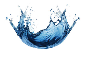 Obraz premium Blue water swirl splash with little bubbles isolated on clear png background, liquid flowing in form of wave, with Generative Ai.