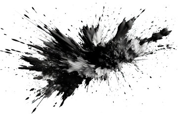 Fototapeta Abstract black in splash, paint, brush strokes, stain grunge isolated on white background, Japanese style with Generative AI. obraz