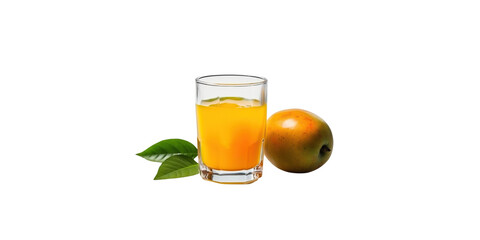 glass of mango juice, isolated on transparent background cutout , generative ai