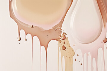 Liquid cosmetics, abstract in beige, pale pink