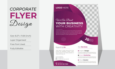 Business Flyer Corporate Flyer Template Organic & Geometric shape Flyer Circle Gradient Colorful concepts Poster flyer in A4 flyer template for Corporate Business agency Poster