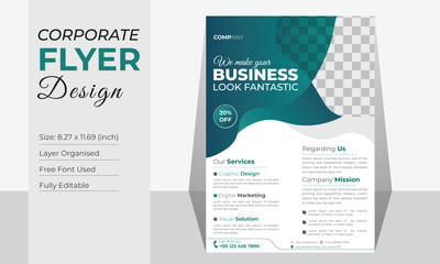 Business Flyer Corporate Flyer Template Organic & Geometric shape Flyer Circle Gradient Colorful concepts Poster flyer in A4 flyer template for Corporate Business agency Poster