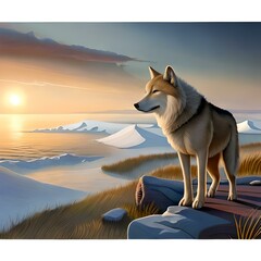 Majestic Arctic Wolf Roaming in the Wilderness