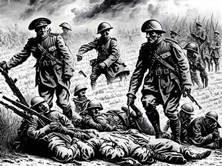 Horrors and Death of World War, Generative AI Illustration