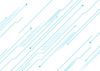 Blue circuit board lines abstract technology geometric background. Futuristic minimal vector design