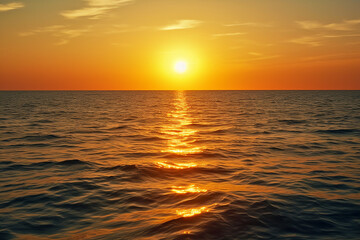 Obraz premium Mesmerizing Sunrise over the Sea Created with Generative AI Tools