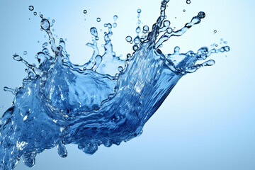 Fototapeta na wymiar Dynamic Water Splash in Blue Water Created with Generative AI Tools